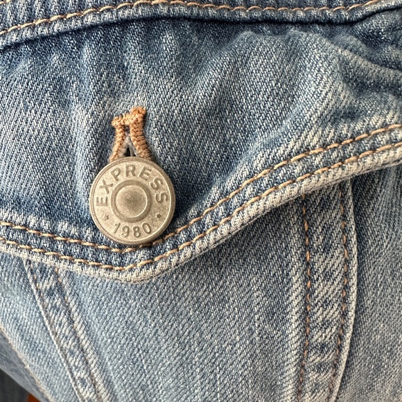 Express Tie Waist Denim Jean Jacket Size M/L - Picture 4 of 6